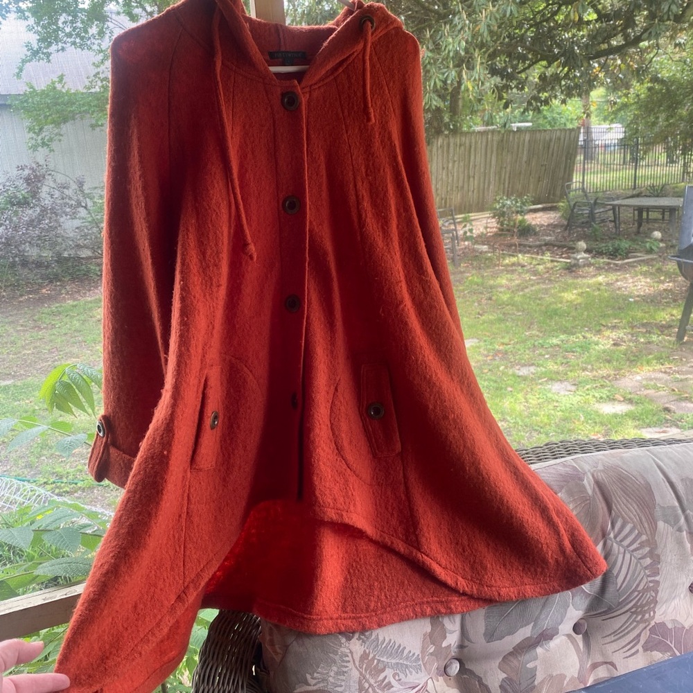 Women's Orange Hooded Coat